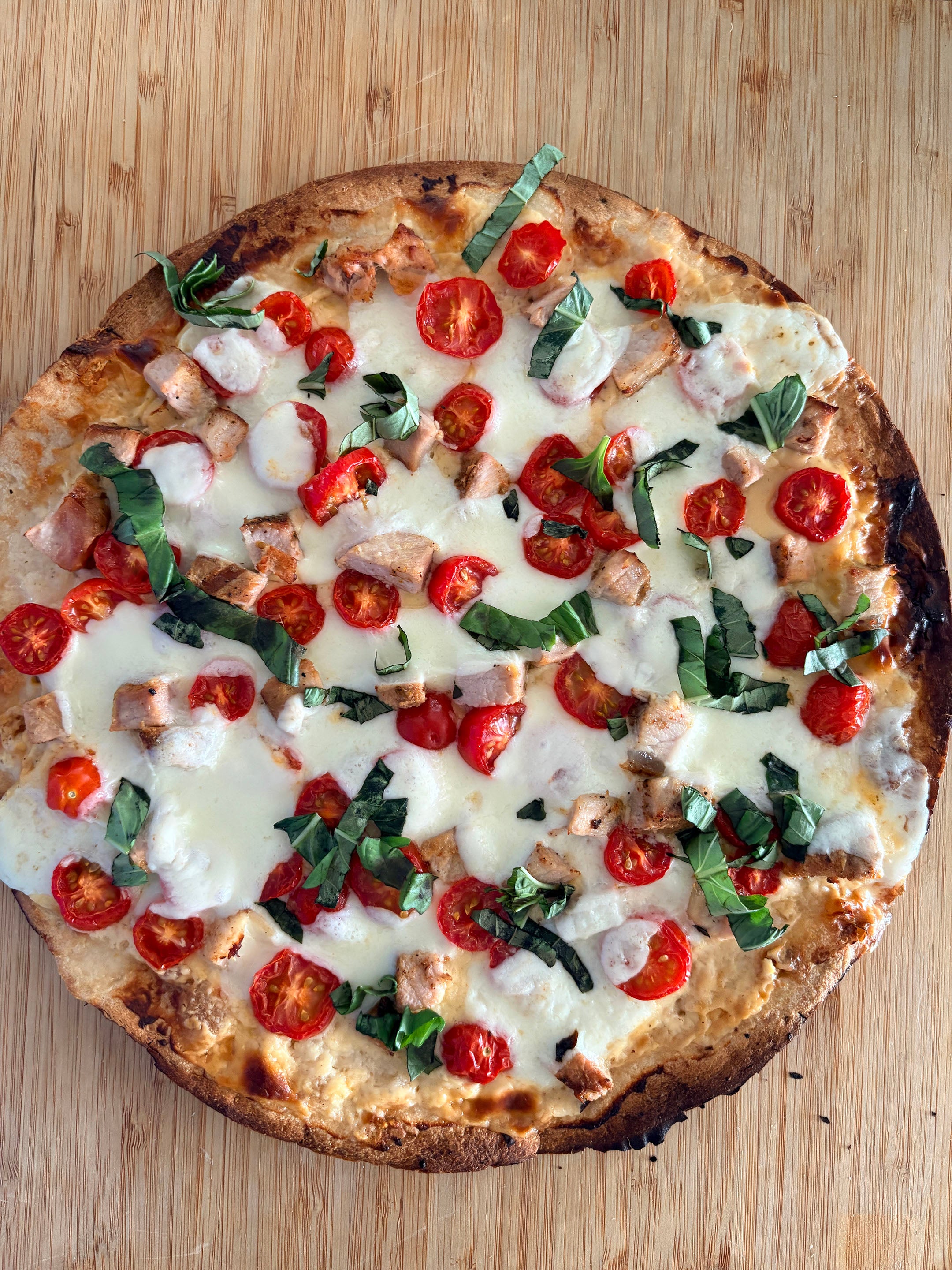 Bruschetta Jack Cheese Spread & Chicken Pizza