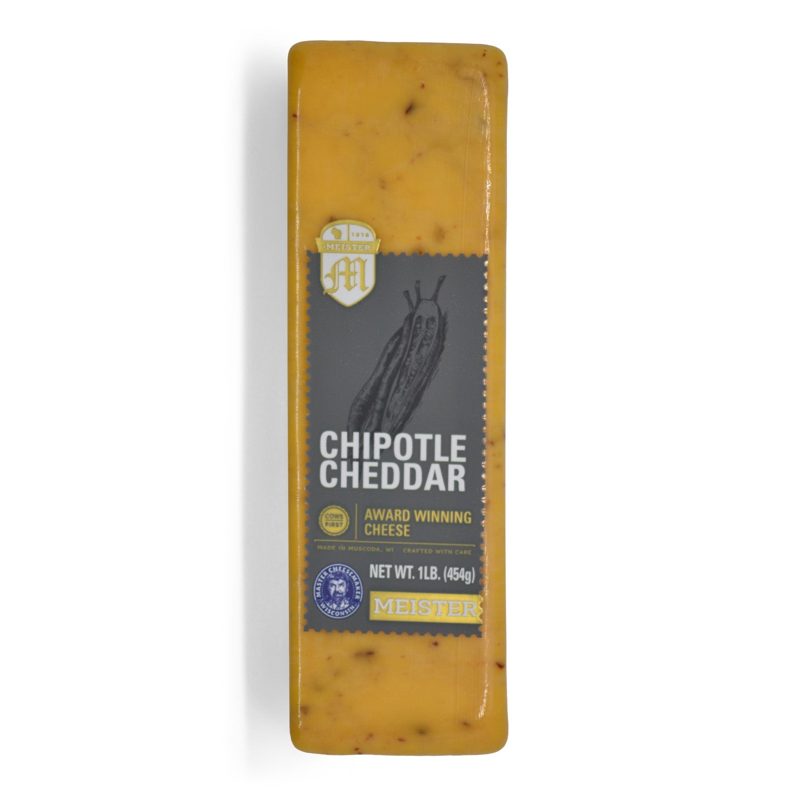 A stick of Meister Chipotle Cheddar cheese