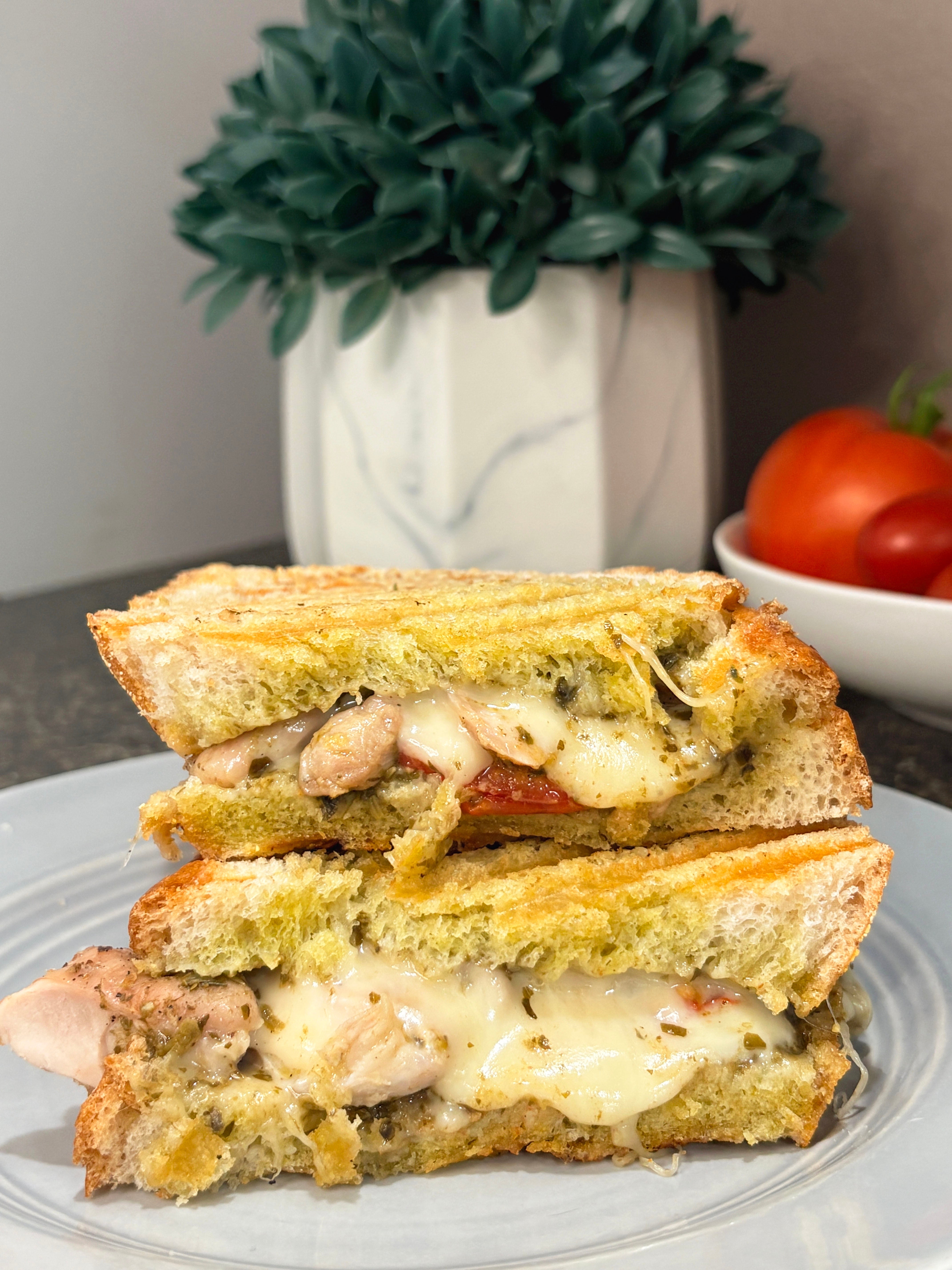 Easy Chicken Pesto Panini with Melty Havarti & Sourdough
