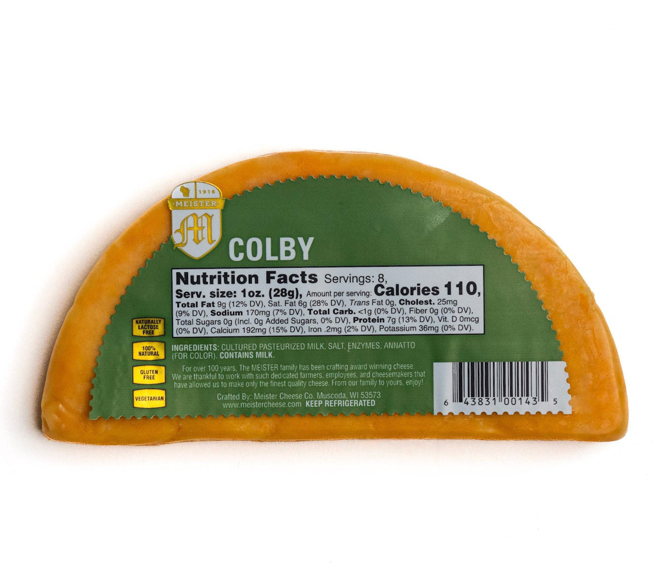 Meister Colby cheese wheel nutrition facts