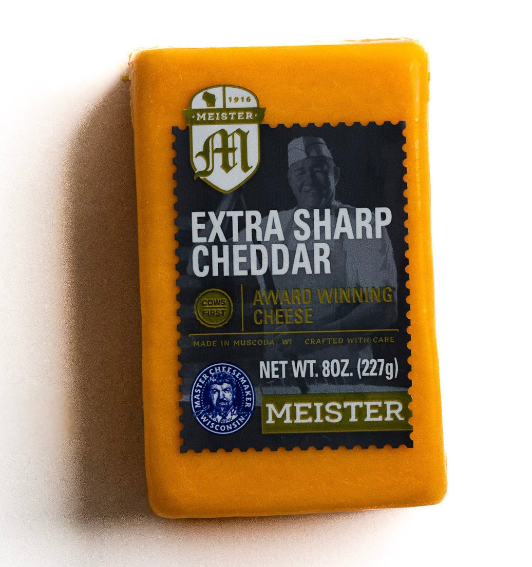 Block of Meister Extra Sharp Cheddar cheese 