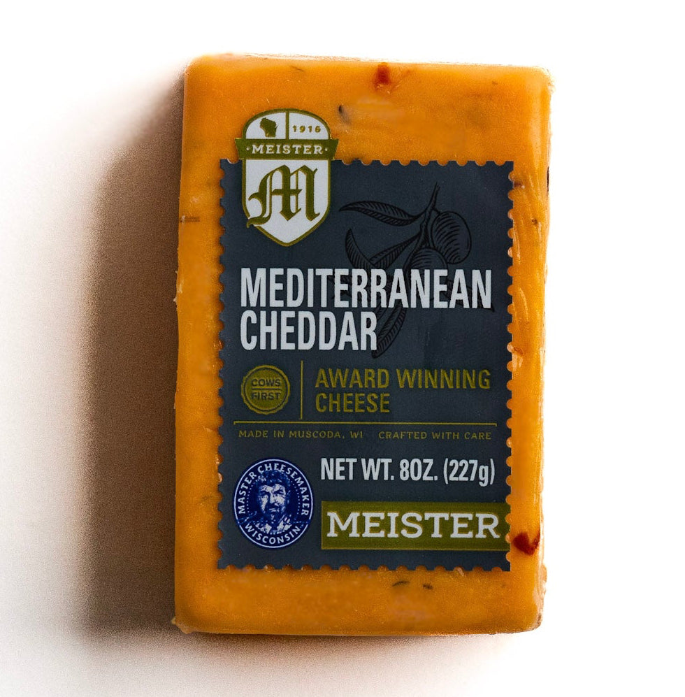Block of Meister Mediterranean Cheddar cheese