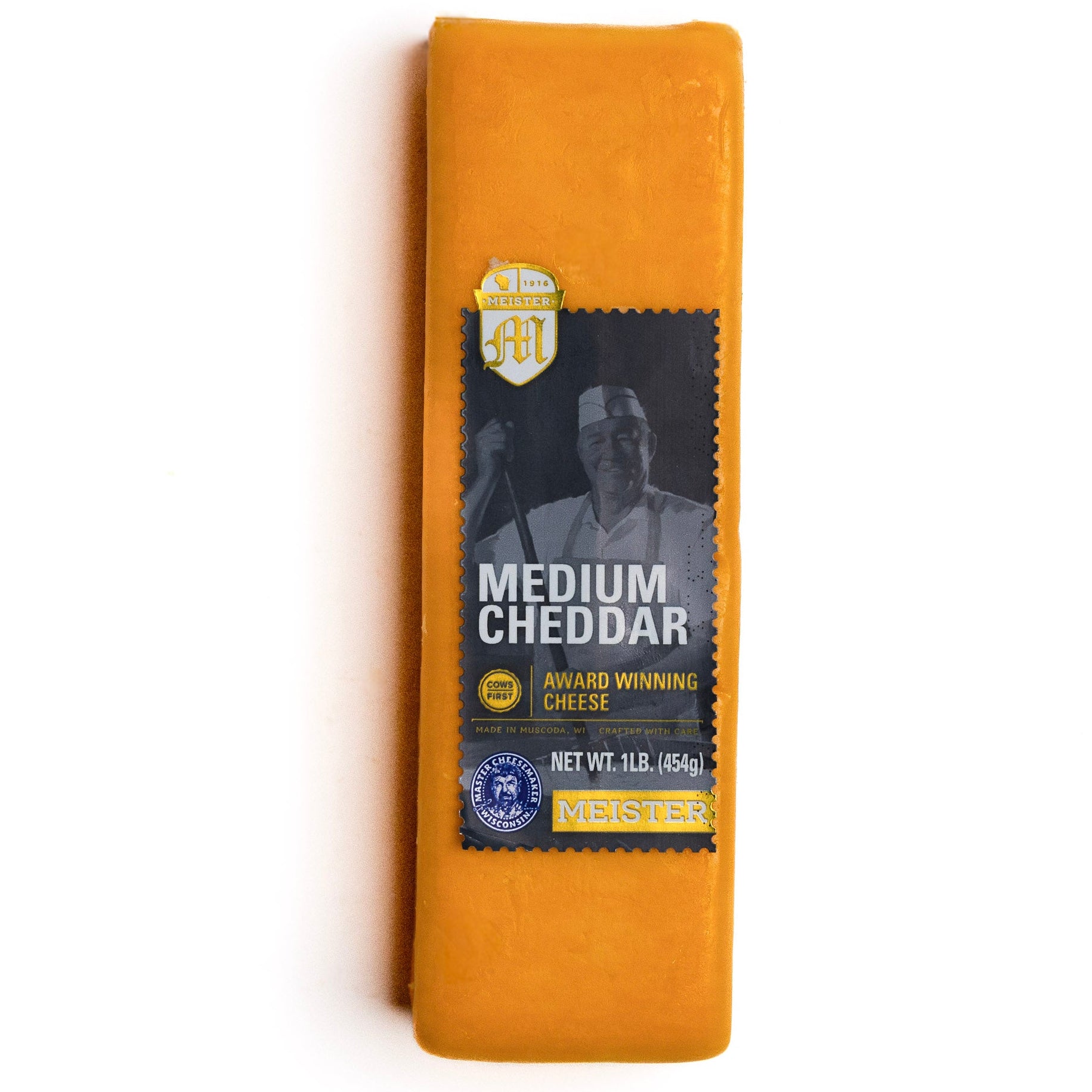 Block of Meister medium cheddar cheese 