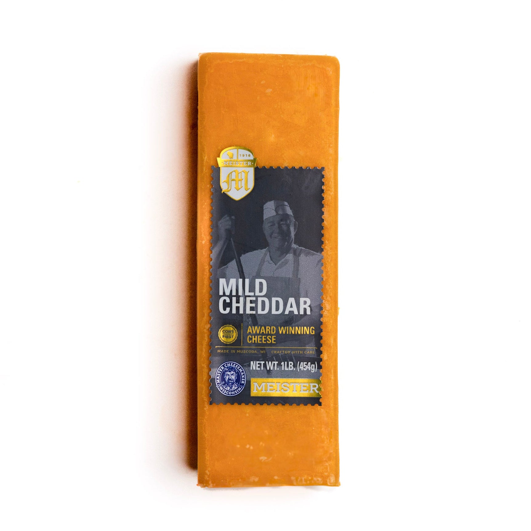 A package of Meister mild cheddar cheese 