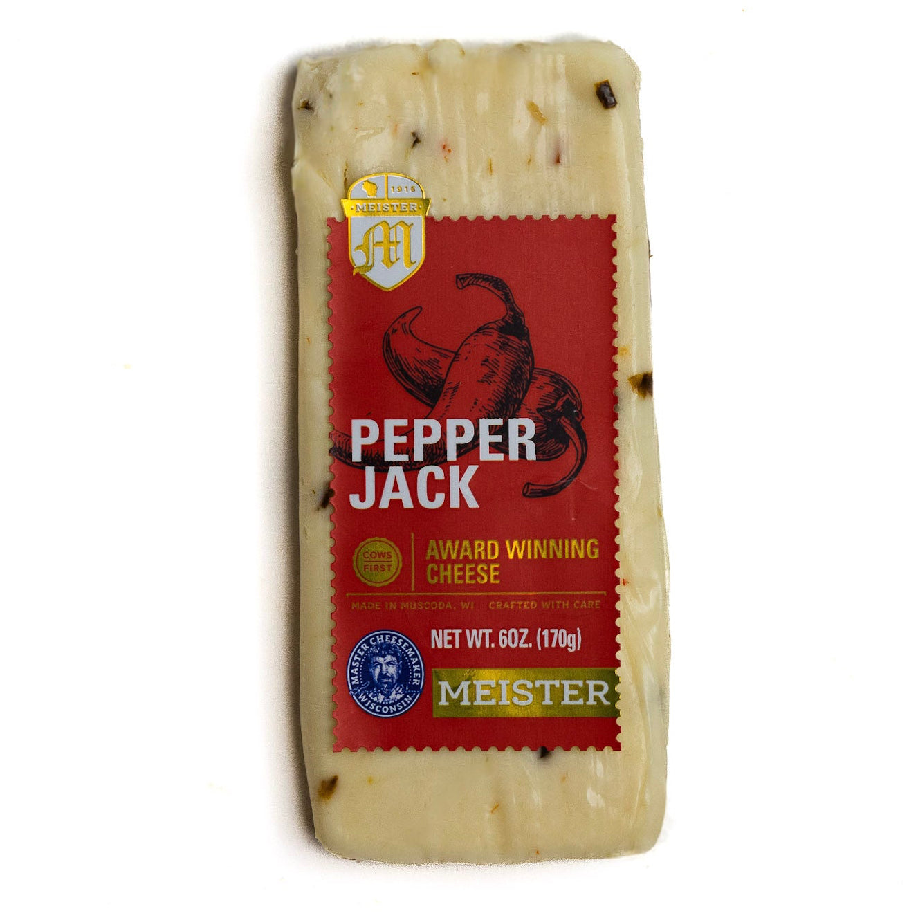 Block of Meister pepper jack cheese 