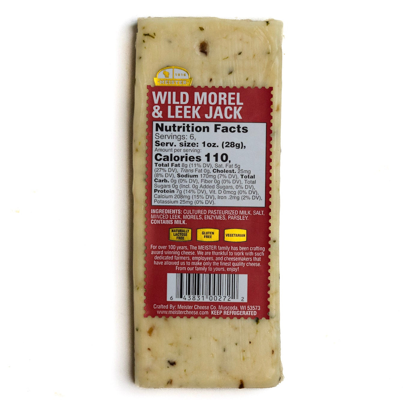 Block of Meister Wild Morel & Leek Jack cheese