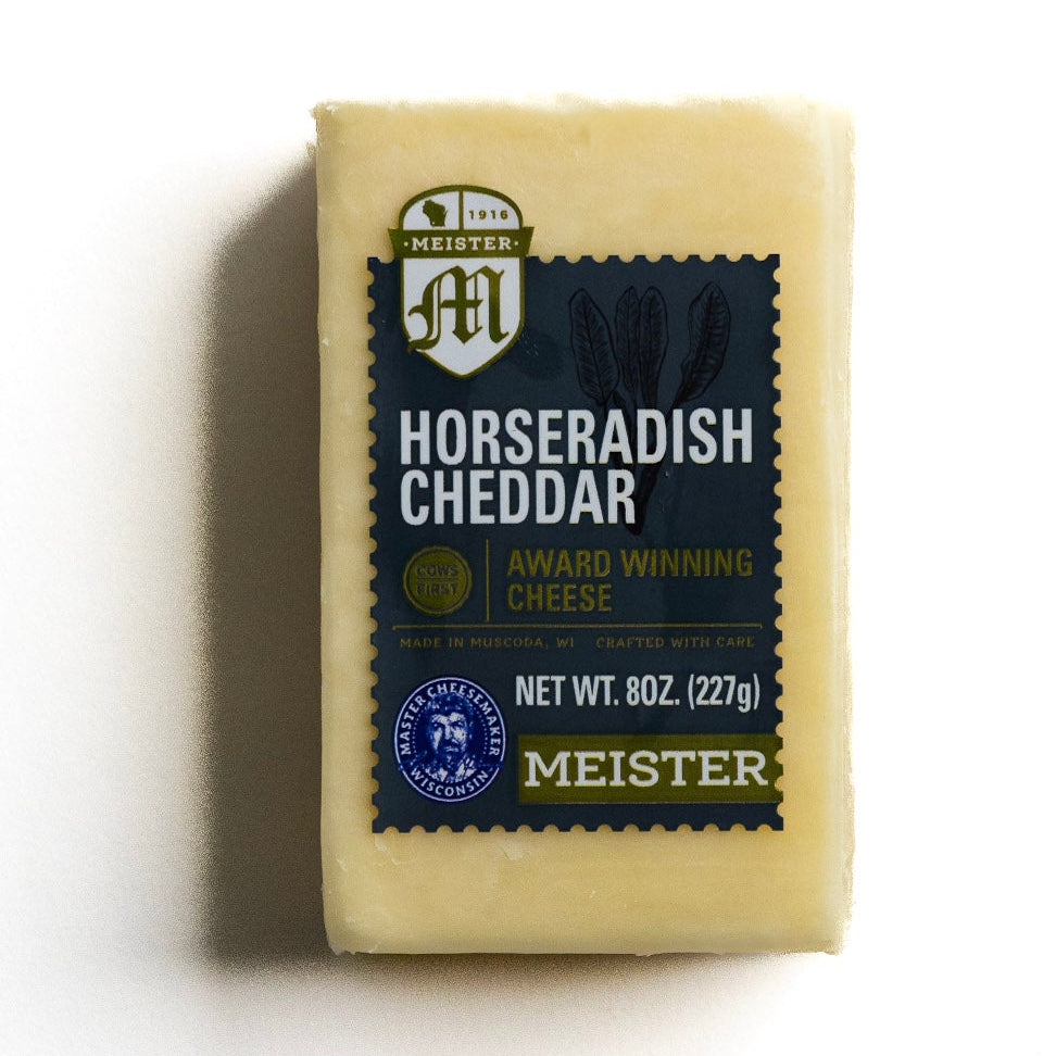 Block of Meister horseradish cheddar cheese 